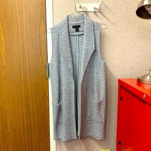 Tahari Wool Long Vest-Short Sleeve Duster